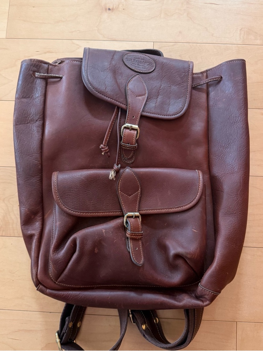 G.H. Bass & Co. Leather Backpack Rucksack - Brown